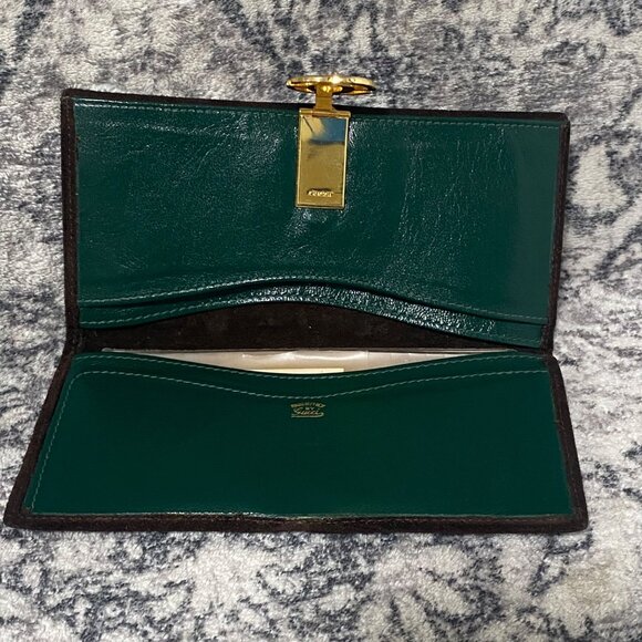 Vintage Gucci Sherry Line Suede and Leather Wallet Bi-fold with Chain - Picture 7 of 10